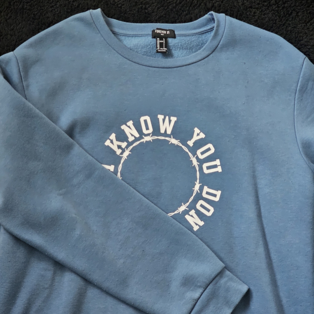 Forever 21 Blue Graphic Sweatshirt